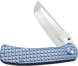 Kubey Interflow Framelock Ti Blue KB294B - Blue Titanium Handle And 3.6 Inch M390 Tanto Blade by Kubey