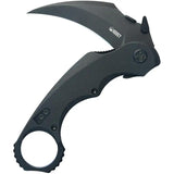 Kubey Rogue Karambit Blackwash KU298B - 14C28N Sandvik Stainless Steel Blade and Black G10 Handle by Kubey