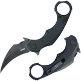 Kubey Rogue Karambit Blackwash KU298B - 14C28N Sandvik Stainless Steel Blade and Black G10 Handle by Kubey