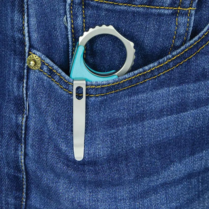 Kubey Rogue Pikal Karambit Linerlock KU298C - Tiffany Blue G10 Handle, 3in Stonewashed 14C28N Karambit Blade by Kubey