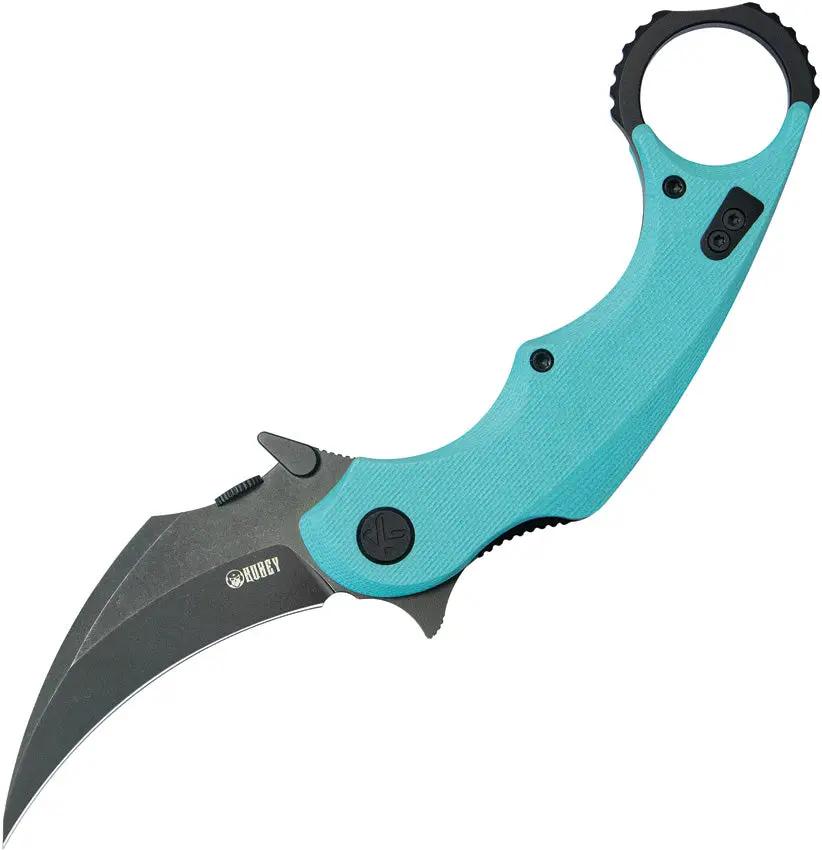 Kubey Rogue Karambit Tiffany KU298D - Tiffany Blue G10 Handle, 14C28N Sandvik Blade, Extended Tang by Kubey