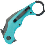Kubey Rogue Karambit Tiffany KU298D - Tiffany Blue G10 Handle, 14C28N Sandvik Blade, Extended Tang by Kubey
