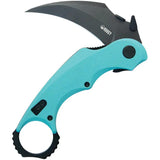 Kubey Rogue Karambit Tiffany KU298D - Tiffany Blue G10 Handle, 14C28N Sandvik Blade, Extended Tang by Kubey
