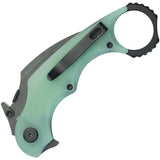 Kubey Rogue Karambit Black Jade KU298E - Jade G10 Handle and 3In Black Stonewash Blade for EDC by Kubey