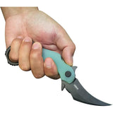 Kubey Rogue Karambit Black Jade KU298E - Jade G10 Handle and 3In Black Stonewash Blade for EDC by Kubey