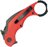 Kubey Rogue Pikal Karambit Linerlock KU298F - 14C28N Sandvik Stainless Blade Red G10 Handle by Kubey