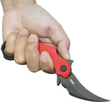 Kubey Rogue Pikal Karambit Linerlock KU298F - 14C28N Sandvik Stainless Blade Red G10 Handle by Kubey