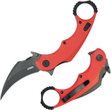 Kubey Rogue Pikal Karambit Linerlock KU298F - 14C28N Sandvik Stainless Blade Red G10 Handle by Kubey
