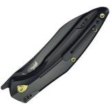 Kubey Barracuda Linerlock Knife - Black Bohler M390 Blade, Titanium Handle, Extended Tang by Kubey