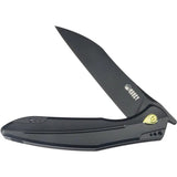 Kubey Barracuda Linerlock Knife - Black Bohler M390 Blade, Titanium Handle, Extended Tang by Kubey