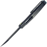 Kubey Barracuda Linerlock Knife - Black Bohler M390 Blade, Titanium Handle, Extended Tang by Kubey