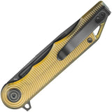 Kubey Mizo Linerlock Ultem BSW KU312N - Ultem Handle Black Stonewash AUS-10A Blade With Extended Tang Pocket Clip by Kubey