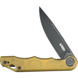 Kubey Mizo Linerlock Ultem BSW KU312N - Ultem Handle Black Stonewash AUS-10A Blade With Extended Tang Pocket Clip by Kubey