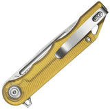 Kubey Mizo Linerlock Ultem - 4 Inch Closed, 3.13 Inch Stonewashed 14C28N Blade, Ultem Handle, Extended Tang by kubey