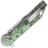 Kubey Mizo Linerlock Camo KU312V - Stonewash 14C28N Steel Blade With Digital Camo G10 Handle by Kubey