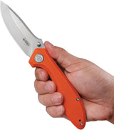 Kubey Ruckus Linerlock Orange KU314H - AUS-10A Stainless Blade Orange G10 Handle Stonewash Finish by Kubey