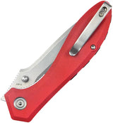 Kubey Ruckus Linerlock Red G10A Handle AUS 10A Blade With Thumb Stud And Extended Tang For Everyday Carry by Kubey