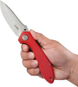 Kubey Ruckus Linerlock Red G10A Handle AUS 10A Blade With Thumb Stud And Extended Tang For Everyday Carry by Kubey