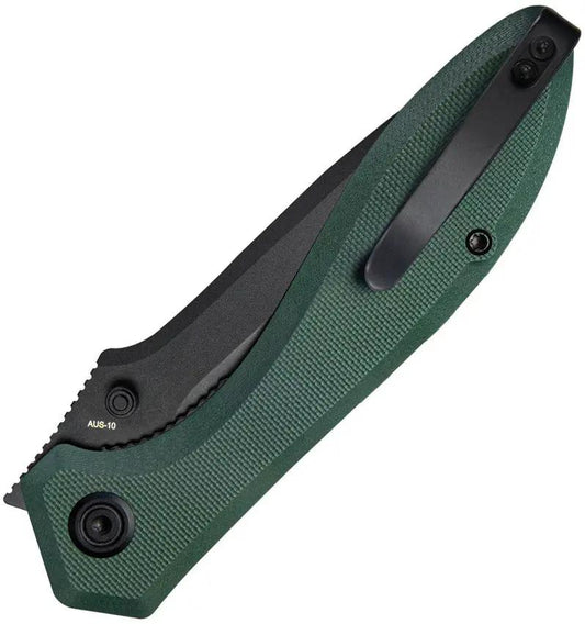 Kubey Ruckus Linerlock Green KU314L - Green G10 Handle With AUS-10A Stainless Blade And Pocket Clip by Kubey