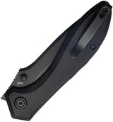 Kubey Ruckus Linerlock KU314O - Black Stonewash AUS10A Blade, 3.5 Inch, 4.75 Inch Closed Length, Black G10 Handle by Kubey