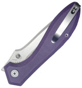 Kubey Ruckus Linerlock Purple KB314T - CPM-20CV Bead Blast Blade With Purple G10 Handle And Pocket Clip by Kubey