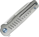 Kubey Steelhead Linerlock - Gray Titanium Handle With M390 Reverse Tanto Blade And Extended Tang by Kubey