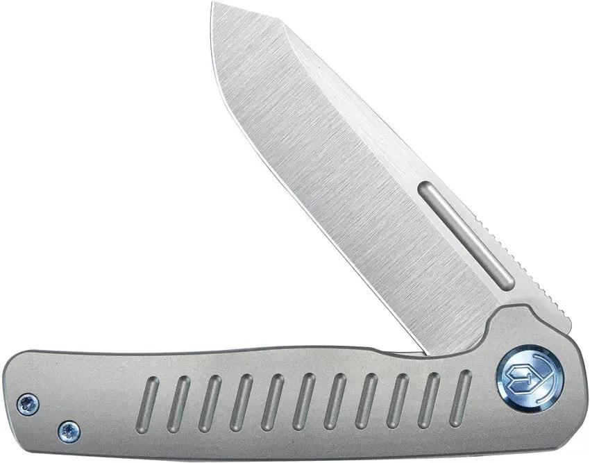 Kubey Steelhead Linerlock - Gray Titanium Handle With M390 Reverse Tanto Blade And Extended Tang by Kubey