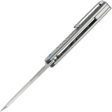 Kubey Steelhead Linerlock - Gray Titanium Handle With M390 Reverse Tanto Blade And Extended Tang by Kubey