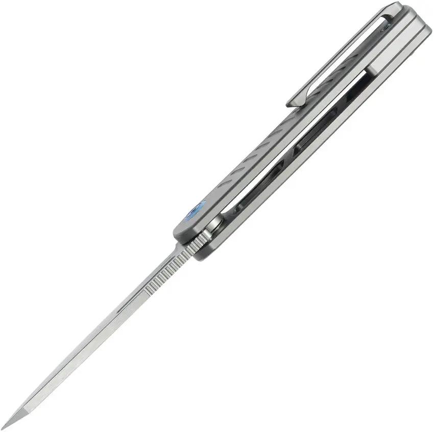 Kubey Steelhead Linerlock - Gray Titanium Handle With M390 Reverse Tanto Blade And Extended Tang by Kubey
