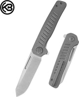 Kubey Steelhead Linerlock DSW KB315B - Bohler M390 Satin Blade, Titanium Handle, Extended Tang by Kubey