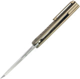 Kubey Steelhead Linerlock Bronze KB315D - Bohler M390 Reverse Tanto Blade Bronze Stonewash Titanium Handle by Kubey