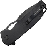 Kubey RDF Button Lock Knife - Blackwash 14C28N Blade With Black G10 Handle KU316G by Kubey
