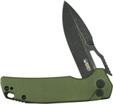 Kubey RDF Button Lock OD KU316K Knife - Olive Drab G10 Handle With Extended Tang 14C28N Sandvik Blade by Kubey