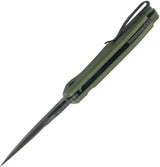 Kubey RDF Button Lock OD KU316K Knife - Olive Drab G10 Handle With Extended Tang 14C28N Sandvik Blade by Kubey
