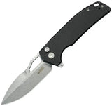 Kubey RDF Button Lock Black G10 - Durable Spear Point Blade With Extended Tang And Thumb Pull by Kubey
