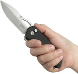 Kubey RDF Button Lock Black G10 - Durable Spear Point Blade With Extended Tang And Thumb Pull by Kubey