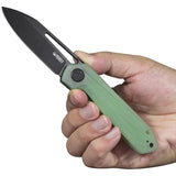 Kubey Royal Linerlock Black Jade KU321C - D2 Tool Steel Blade With Jade G10 Handle by Kubey