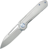 Kubey Royal Framelock Titanium KU321I - Bohler M390 Blade, Gray Titanium Handle, Extended Tang by Kubey