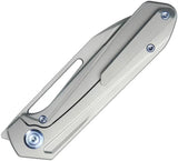 Kubey Royal Framelock Titanium KU321I - Bohler M390 Blade, Gray Titanium Handle, Extended Tang by Kubey
