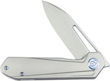 Kubey Royal Framelock Titanium KU321I - Bohler M390 Blade, Gray Titanium Handle, Extended Tang by Kubey
