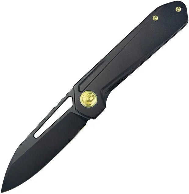 Kubey Royal Framelock Blackout Ti KU3210 - Bohler M390 Blade, Black Titanium Handle, Extended Tang by Kubey