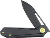 Kubey Royal Framelock Blackout Ti KU3210 - Bohler M390 Blade, Black Titanium Handle, Extended Tang by Kubey