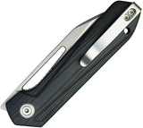 Kubey Royal Linerlock KU321P - Stonewashed 14C28N Sandvik Blade With Black G10 Handle And Extended Tang by Kubey