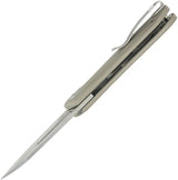 Kubey Royal Linerlock Tan KU321Q - 3 Inch Satin 14C28N Sandvik Blade, Tan G10 Handle, Extended Tang by Kubey