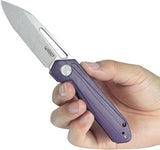 Kubey Royal Linerlock Purple KU321U - Purple G10 Handle With 14C28N Sandvik Stainless Steel Blade by Kubey