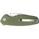 Kubey Tityus Linerlock - Green G10 Handle, 14C28N Sandvik Drop Point Blade, Extended Tang, Pocket Clip, Lanyard Hole by Kubey