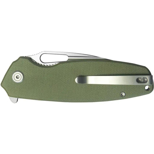 Kubey Tityus Linerlock - Green G10 Handle, 14C28N Sandvik Drop Point Blade, Extended Tang, Pocket Clip, Lanyard Hole by Kubey