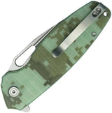 Kubey Tityus Linerlock Knife - Camo G10 Handle Stonewash 14C28N Sandvik Drop Point by Kubey