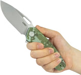 Kubey Tityus Linerlock Knife - Camo G10 Handle Stonewash 14C28N Sandvik Drop Point by Kubey