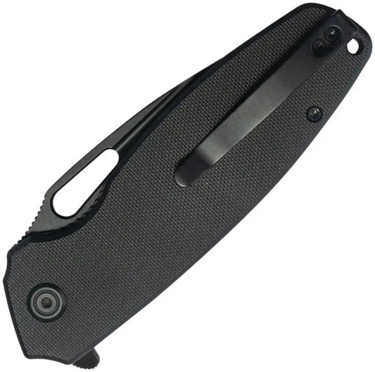 Kubey Tityus Linerlock Black Out KU322T - BlackWash 14C28N Drop Point Blade With G10 Handle by Kubey